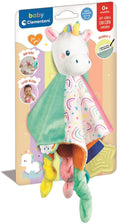 Clementoni - knuffeldoekje eenhoorn soft cuddles - knuffeldoek met voeldetails - zacht kraamcadeau jongen of meisje - baby comforter vanaf 0 maanden