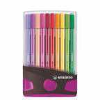 Stabilo - Stabilo pen 68 in 20 kleuren antraciet/roze