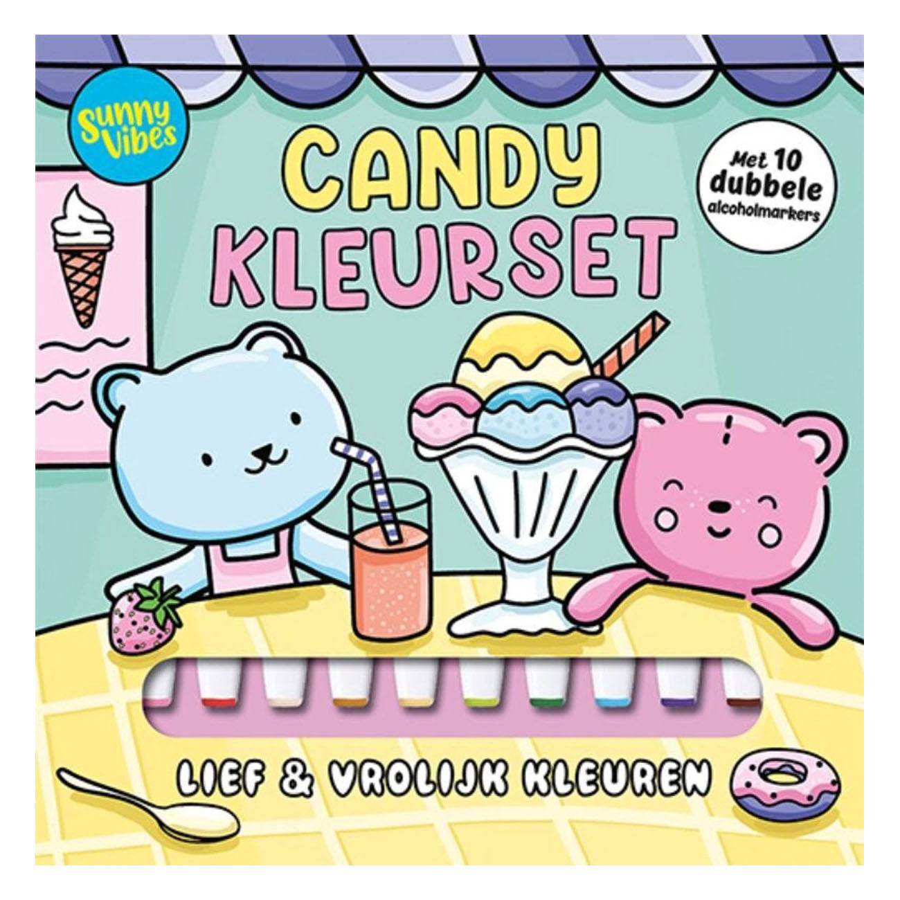Lantaarn Publishers - Lantaarn Publishers Kleurboek sunny vibes - candy kleurset