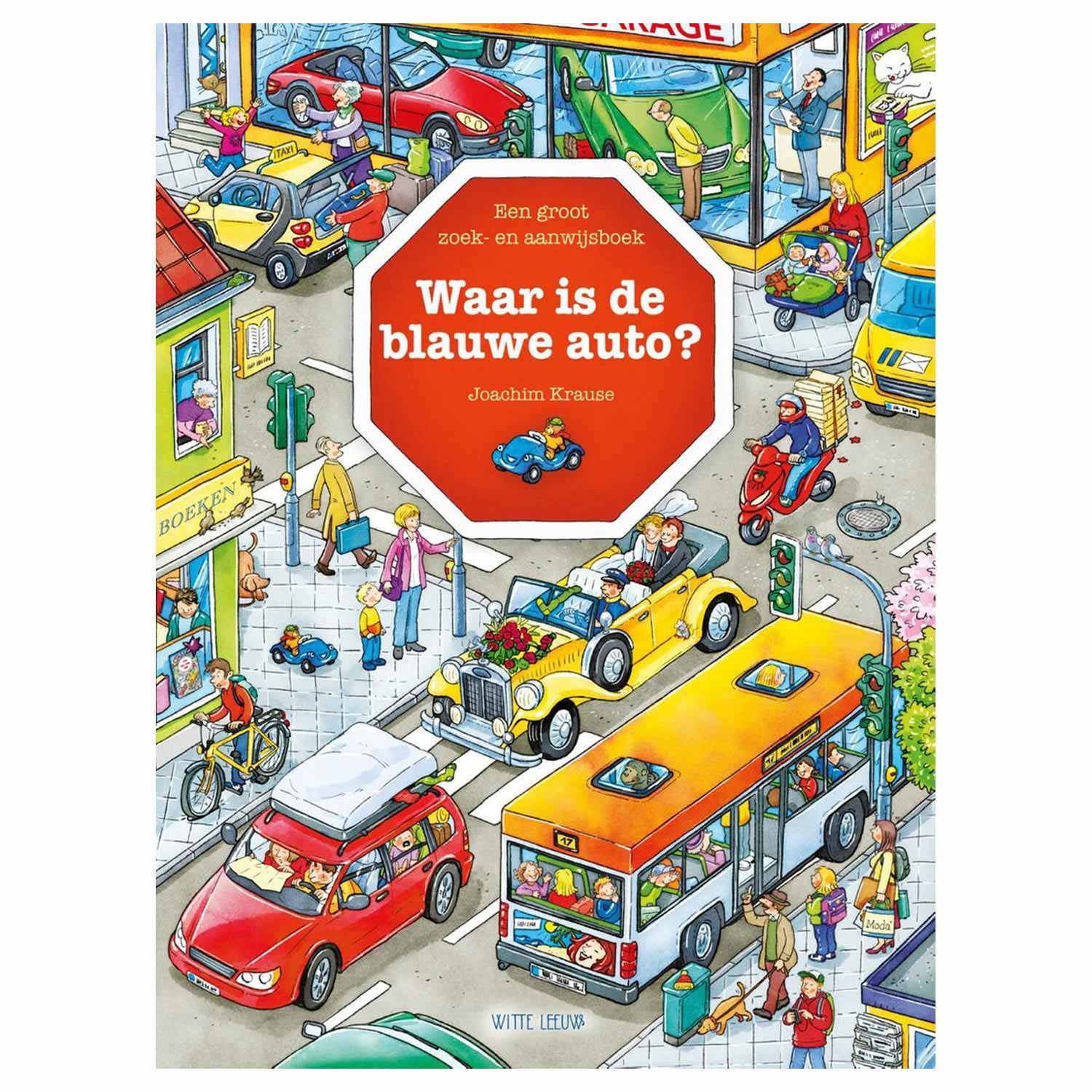 - Waar is de blauwe auto?
