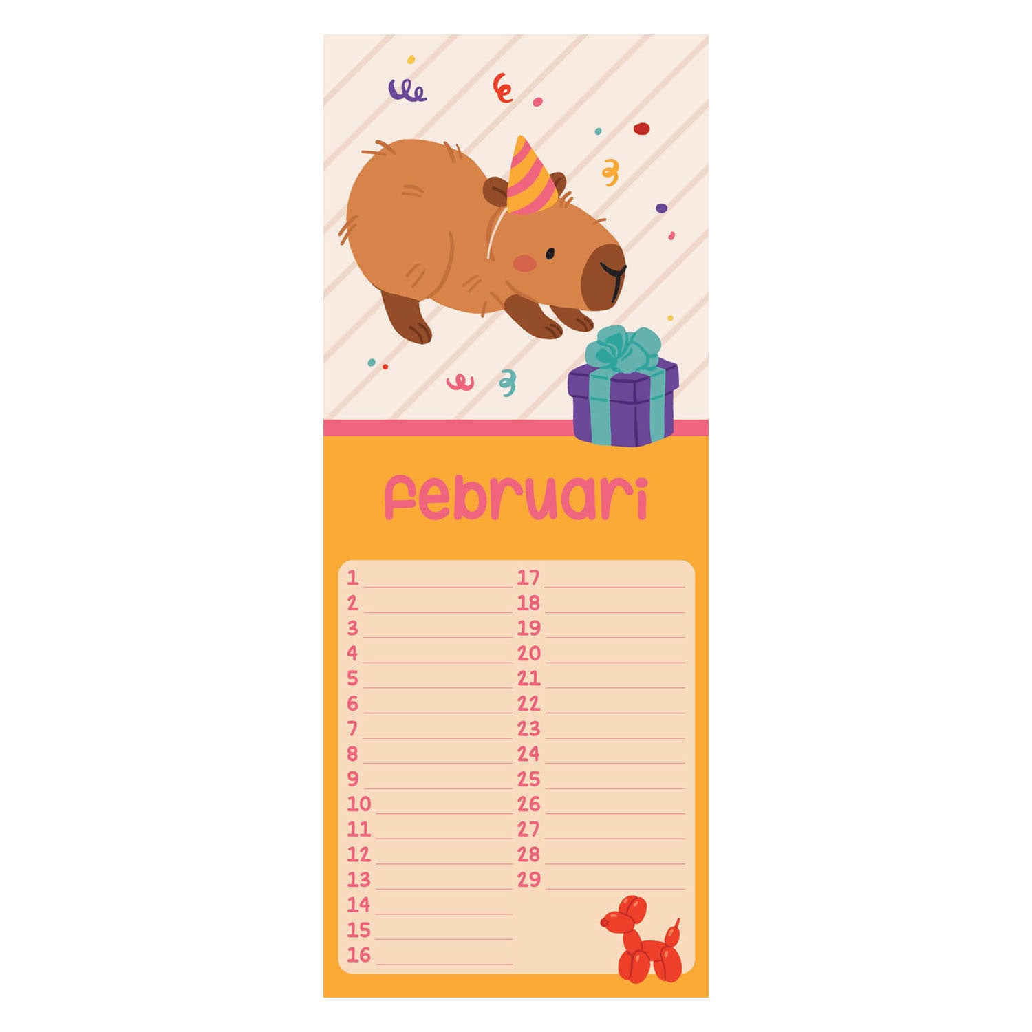- Verjaardagskalender - Capybara Alle