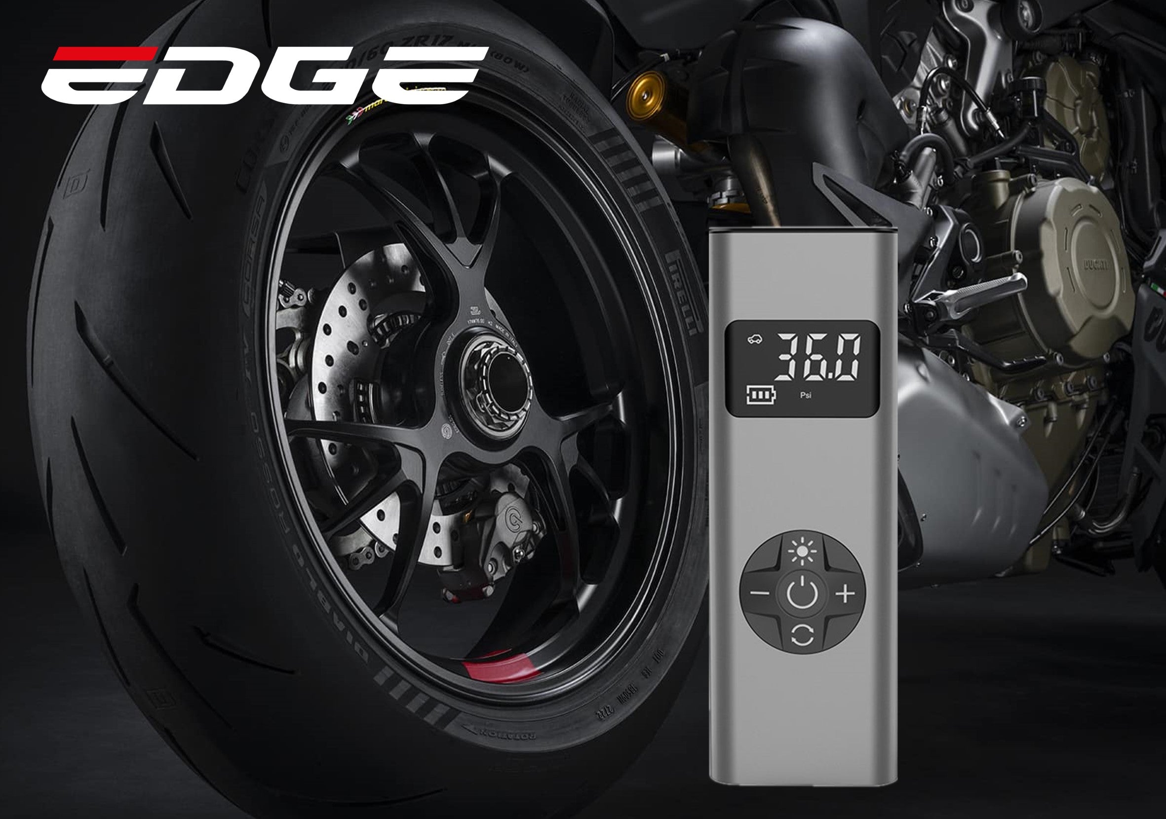 Compresseur électrique à batterie Edge Ride MS22 gris