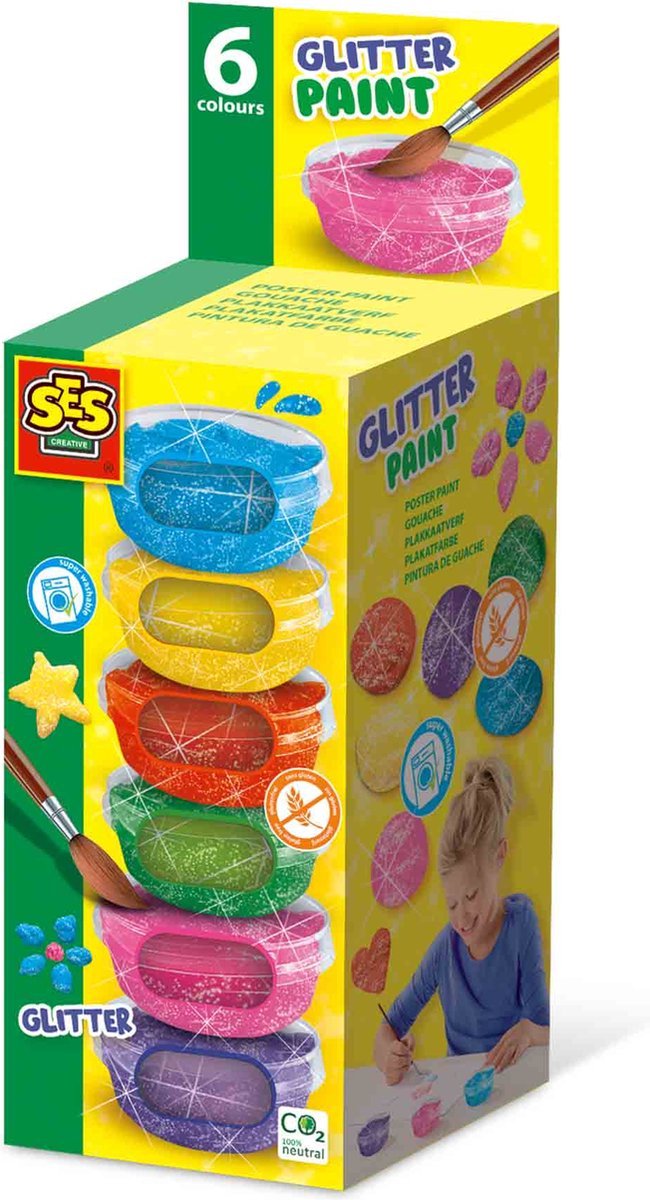 SES Creative - Creative Ses plakkaatverf glitter 6x45ml