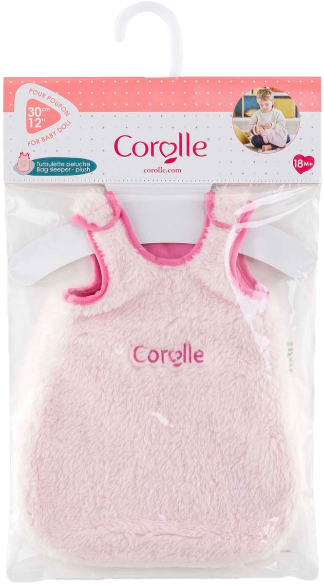 Corolle pluche slaapzak poppen roze 30cm - accessoire voor poppen.