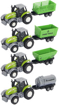 Lobbes Speelgoed- Lobbes SpeelgoedDie-cast groene trekker met aanhanger en pull-backfunctie