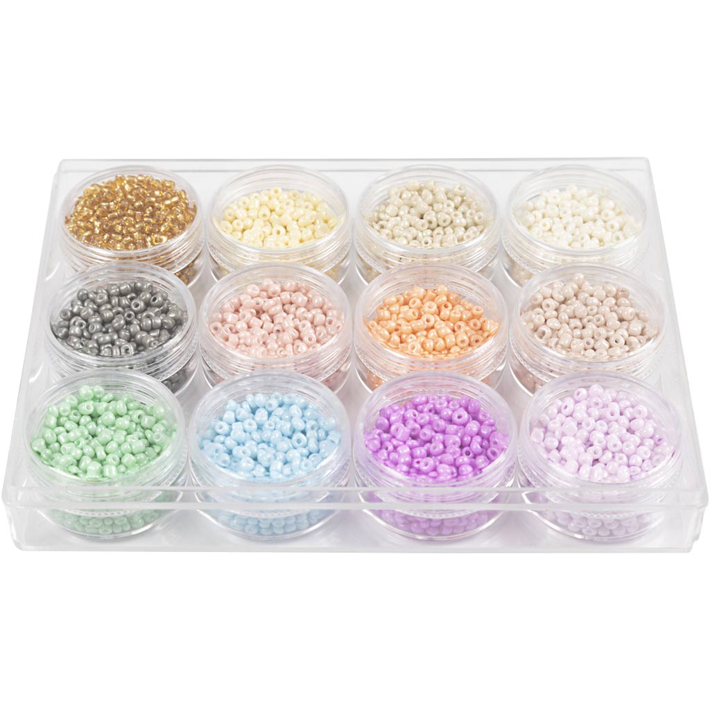 Creativ Company - Creativ Company Https://www.cchobby.nl/rocailles-d-3-mm-afm-8-0-gatgrootte-0-6-1-0-mm-pastelkleuren-12x17-gr-1-doos