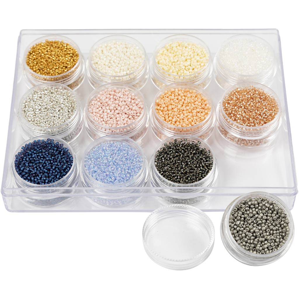 Creativ Company - Creativ Company Https://www.cchobby.nl/rocailles-d-1-7-mm-afm-15-0-gatgrootte-0-5-0-8-mm-pastelkleuren-12x15-gr-1-doos
