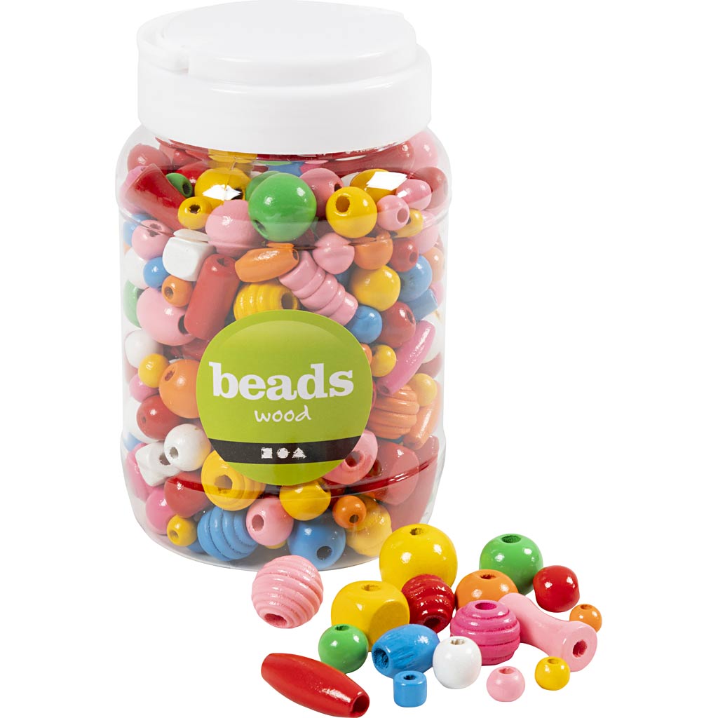 Creativ company https: www.cchobby.nl houten-kralen-afm-5-28-mm-gatgrootte-2-5-3-mm-ca-466-stuk-diverse-kleuren-175-gr-400-ml-1-emmer
