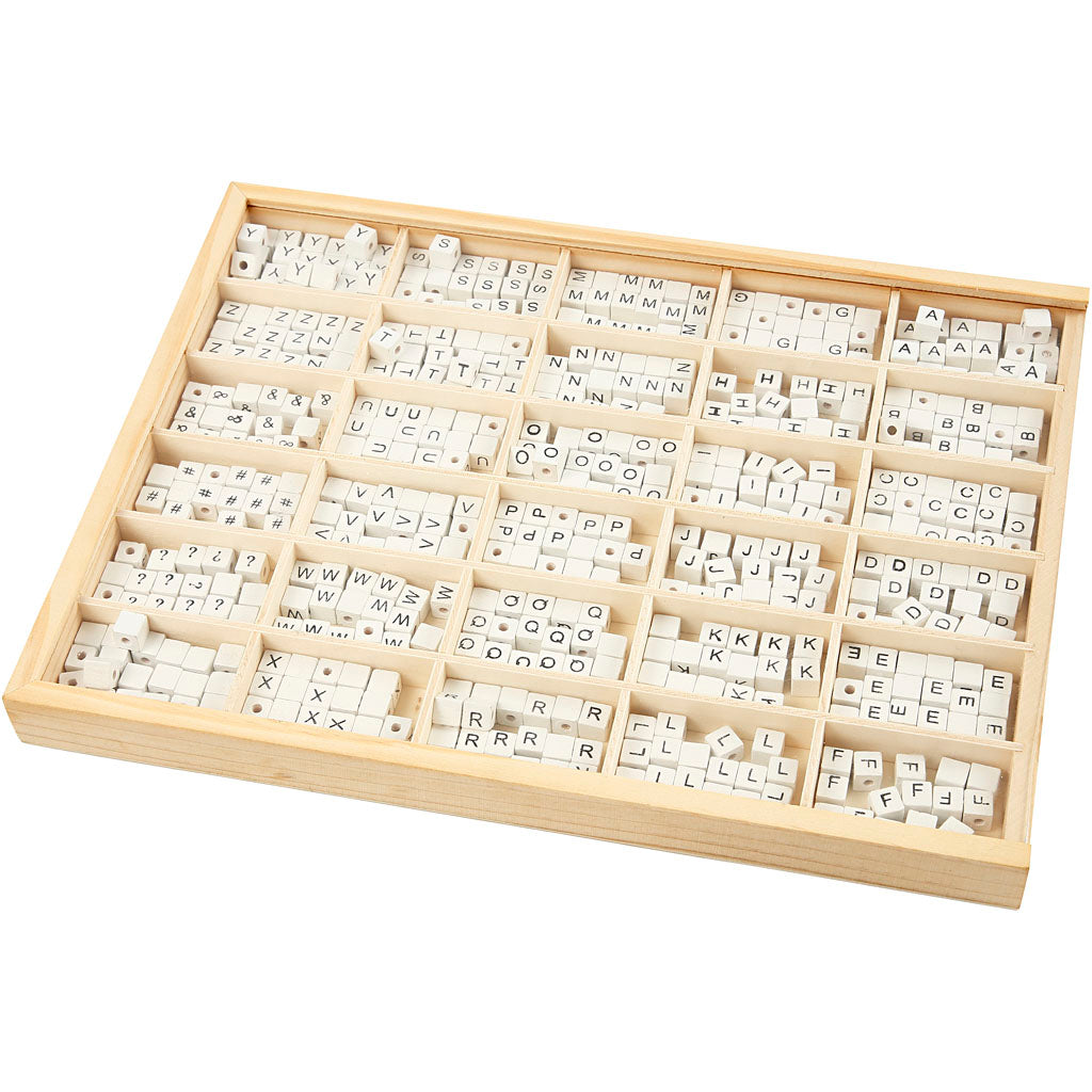 Creativ Company - Creativ Company Https://www.cchobby.nl/letterkralen-a-z-en-blanco-afm-8x8-mm-gatgrootte-3-mm-wit-750-div-1-doos