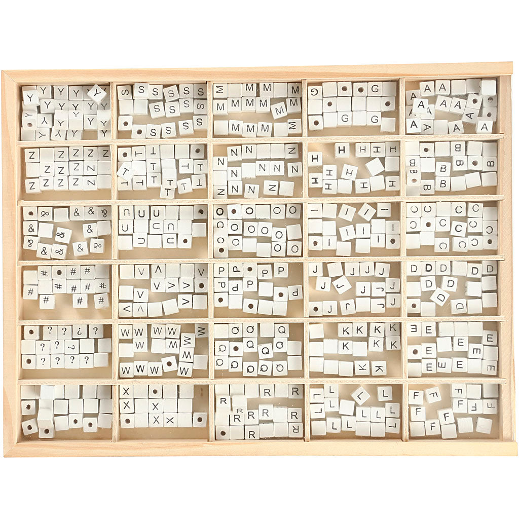 Creativ Company - Creativ Company Https://www.cchobby.nl/letterkralen-a-z-en-blanco-afm-8x8-mm-gatgrootte-3-mm-wit-750-div-1-doos