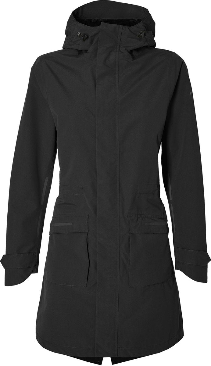 Basil - mosse dames parka - jet black - maat m