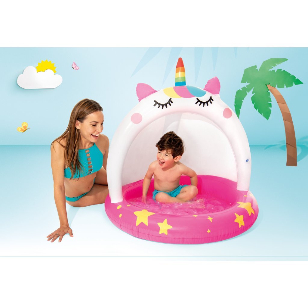 Intex - 58438np wet set collection caticorn babyzwembad 102x102 cm