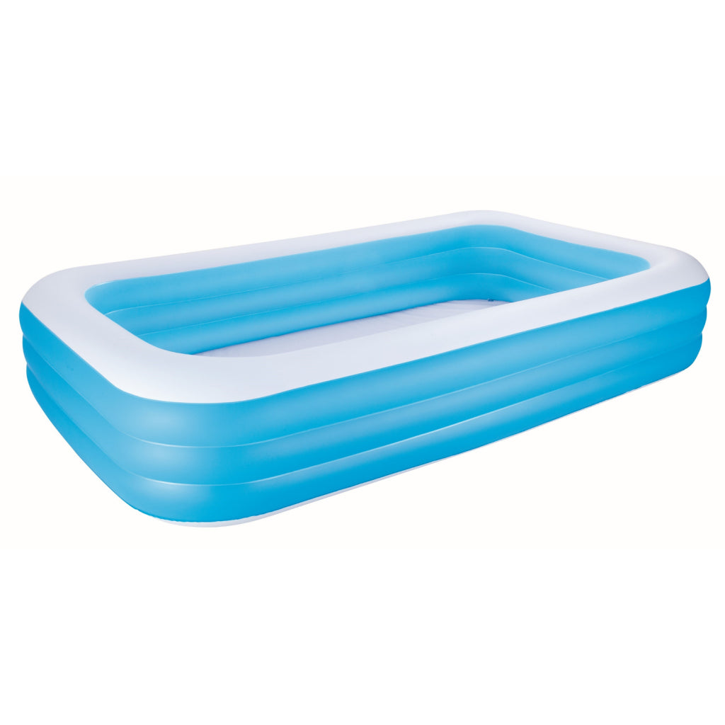 Bestway familiezwembad rechthoek deluxe 305x183x56 cm wit blauw