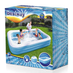 Bestway familiezwembad rechthoek deluxe 305x183x56 cm wit blauw
