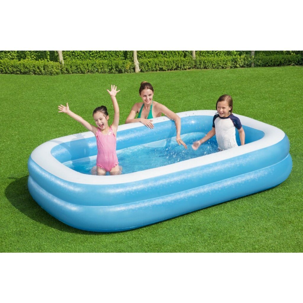 Bestway opblaasbaar zwembad 262x175x51 cm blauw wit
