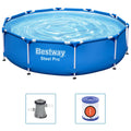 Bestway zwembad steel pro set rond 305 (blauw, incl. filterpomp (220-240v))