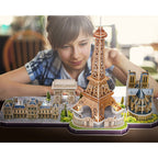 Cubic fun 3d puzzel city line paris met led verlichting, 115dlg.