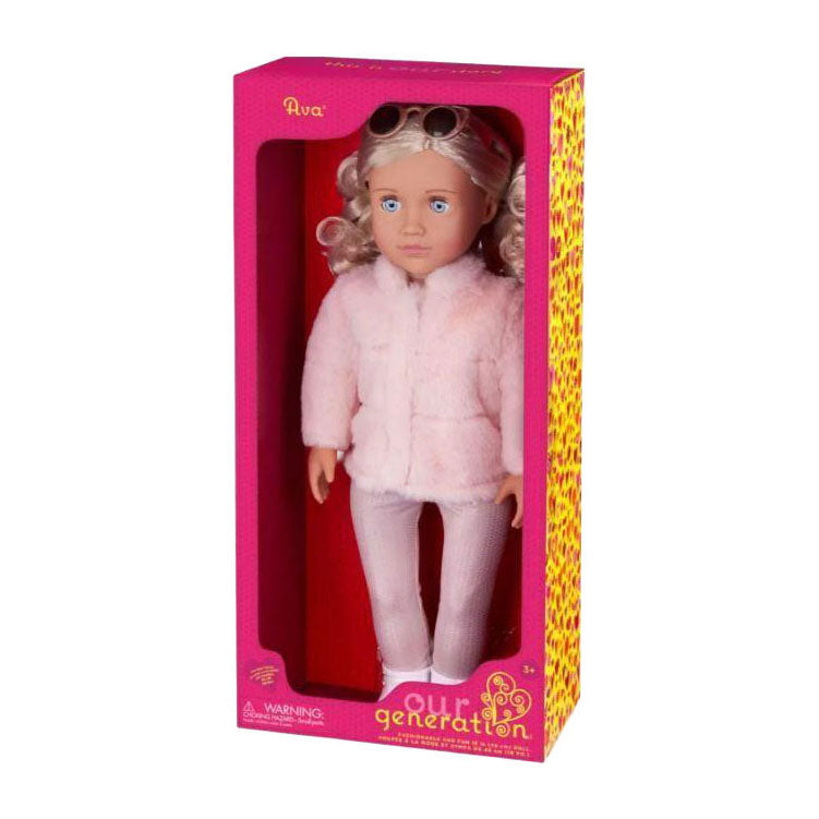 - Our Generation Ava Pop met Bontjas - 46cm