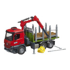 Bruder - Bruder mercedez-benz arocs houtvrachtwagen met kraanarm en 3 boomstammen