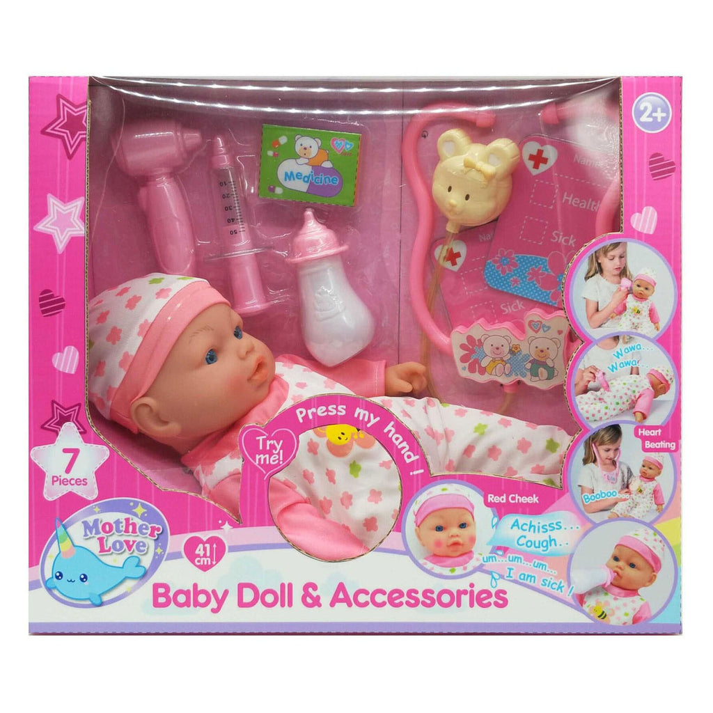 - Zieke Babypop met Oplichtende Wangen
