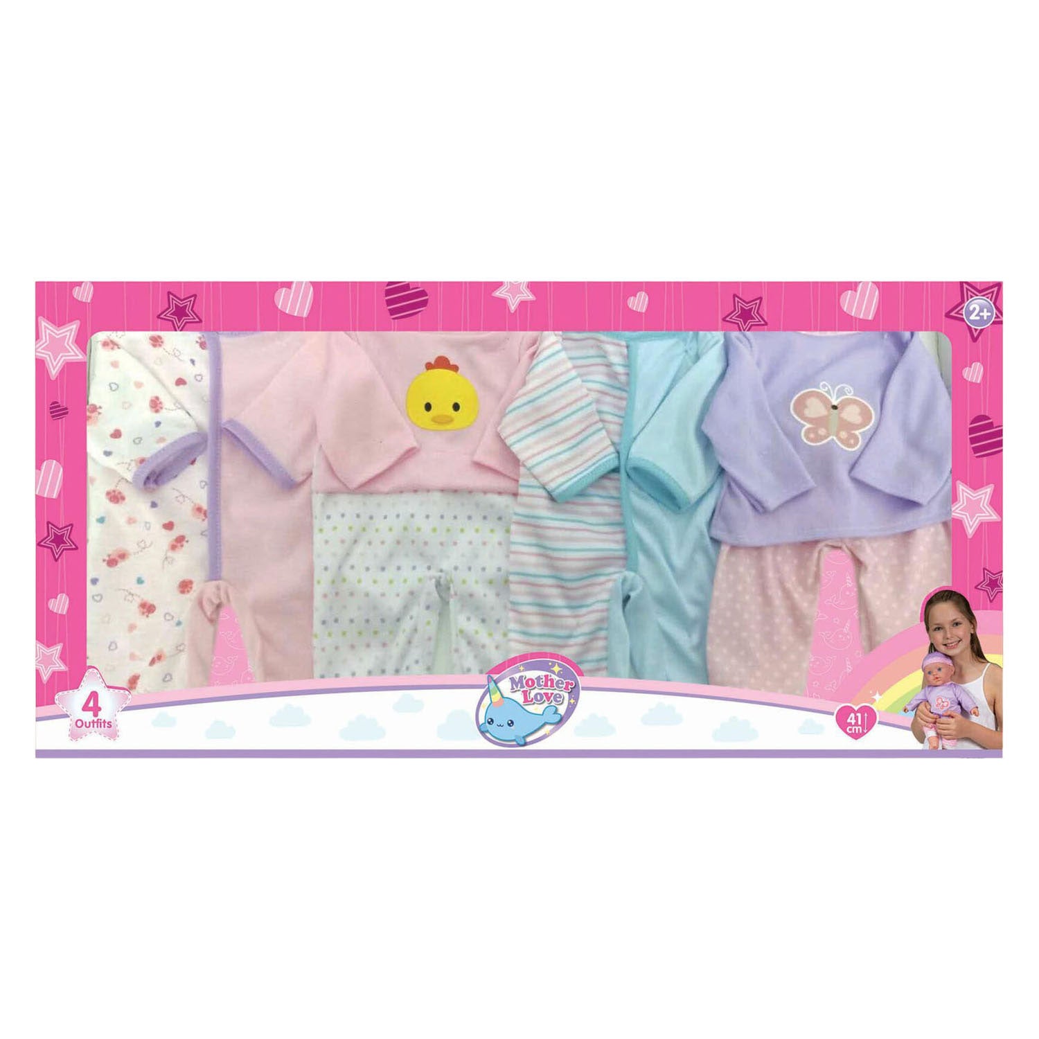 - Poppenkledingset voor 41cm Poppen - 4 Outfits