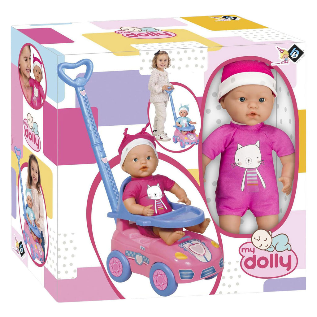 - Dolly Babypop met Loopauto - 37cm