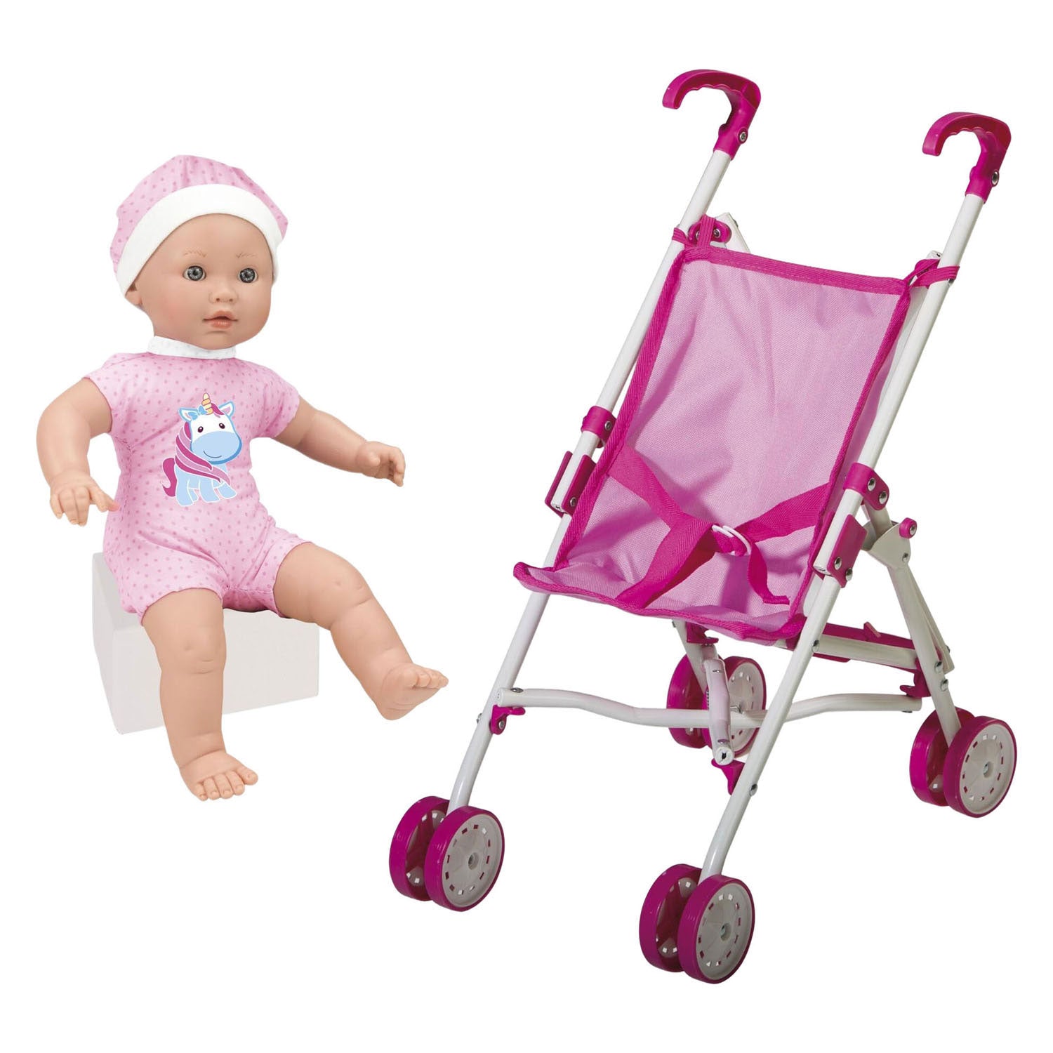 - Babypop met Buggy - 35cm