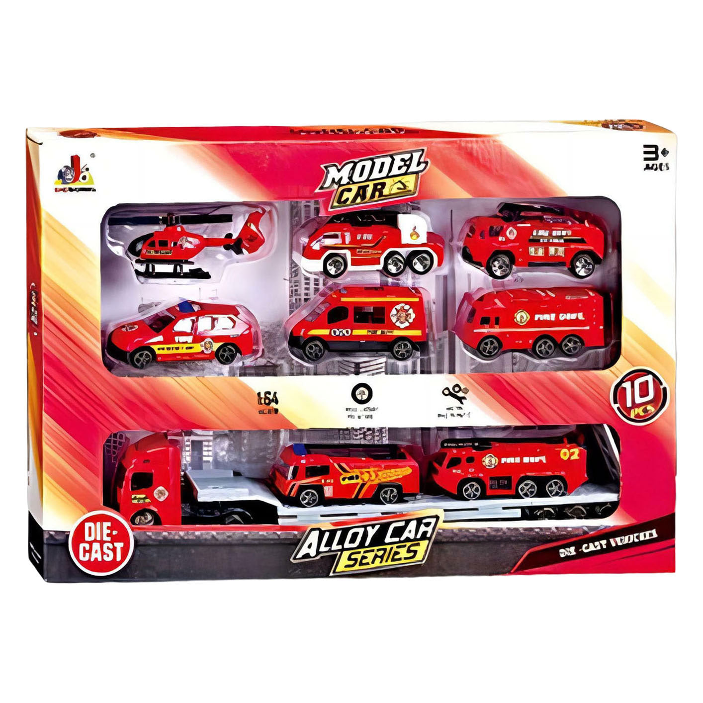 - Alloy Car Series Brandweervoertuigen - 10dlg.