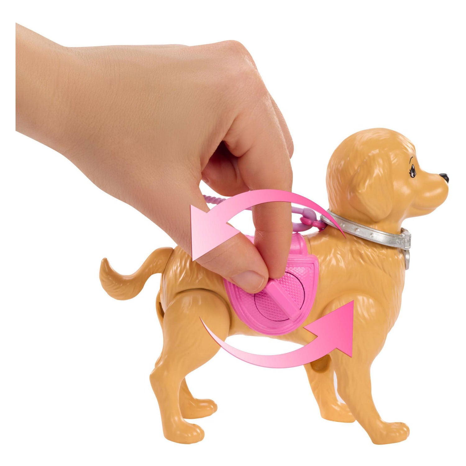 Barbie malibu wandelpuppy speelgoedset - pop en hond die kan poepen en accessoires