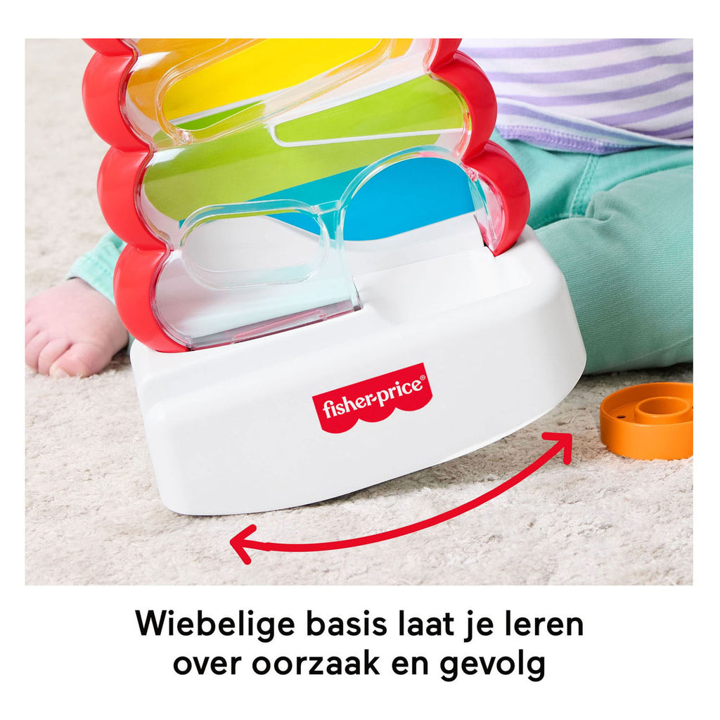 Fisher-Price - Fisher-Price rollende ringen in wiebelende stapeltoren