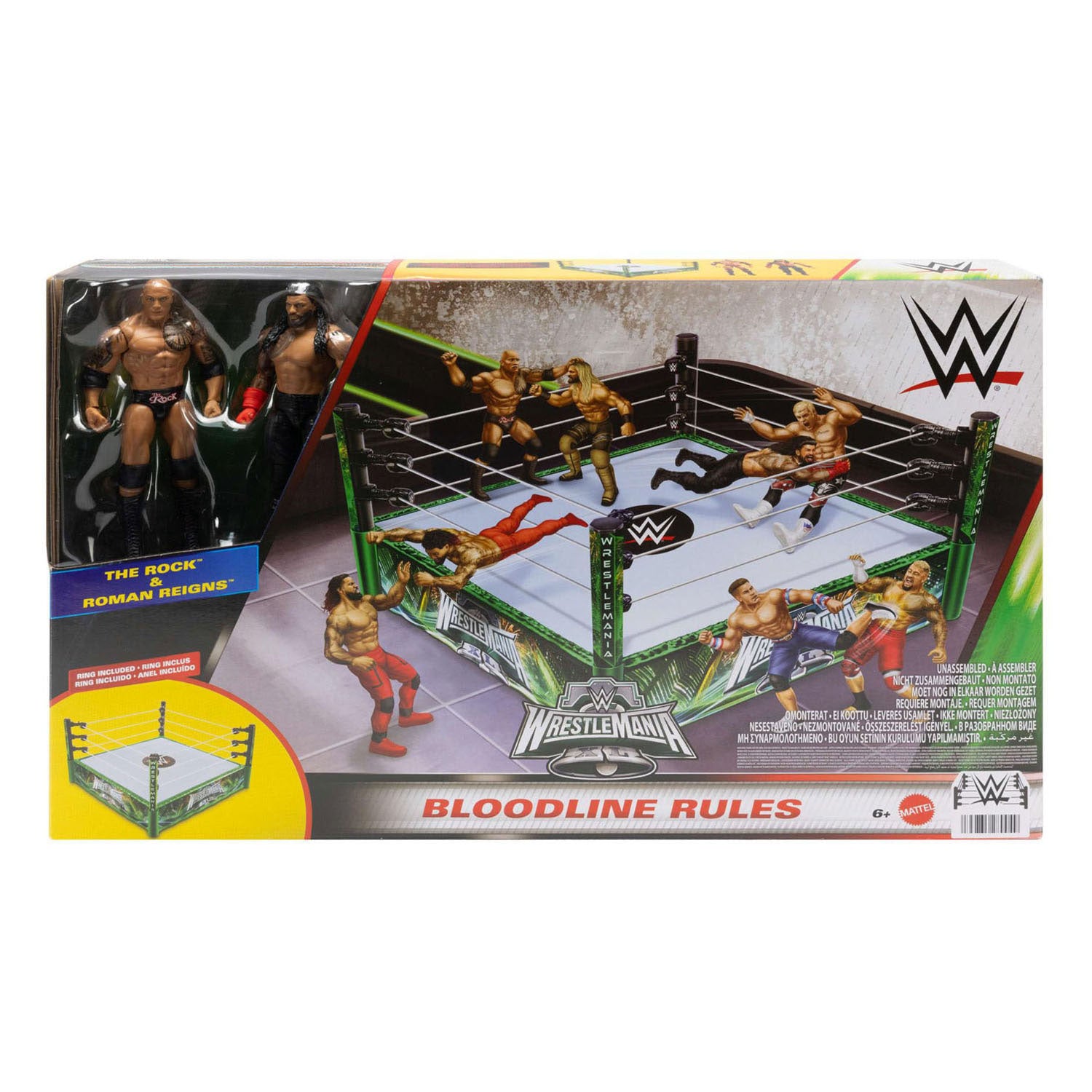 Mattel - Wwe vechtring met 2 speelfiguren