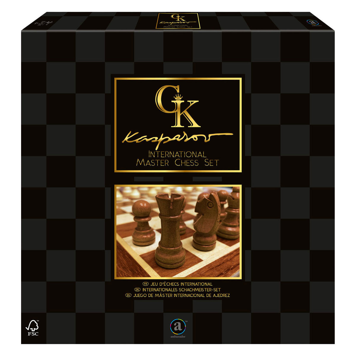 Kasparov houten schaakspel - 30x30cm
