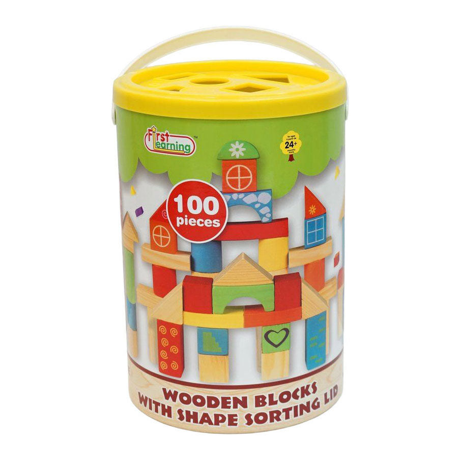 - Houten blokken in Ton met Vormenstoof - 100st.