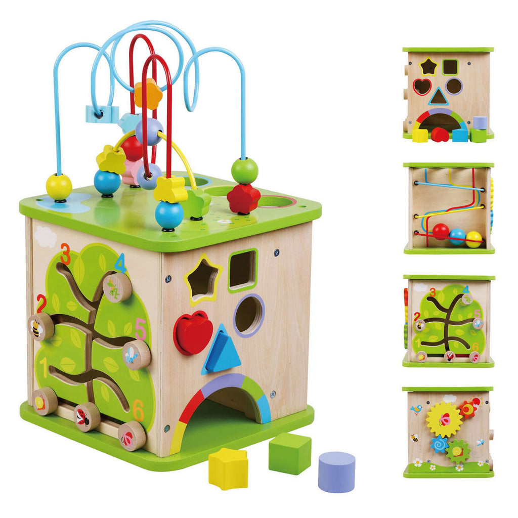 - Activiteitenkubus met Kralenspiraal - 25x25x45cm