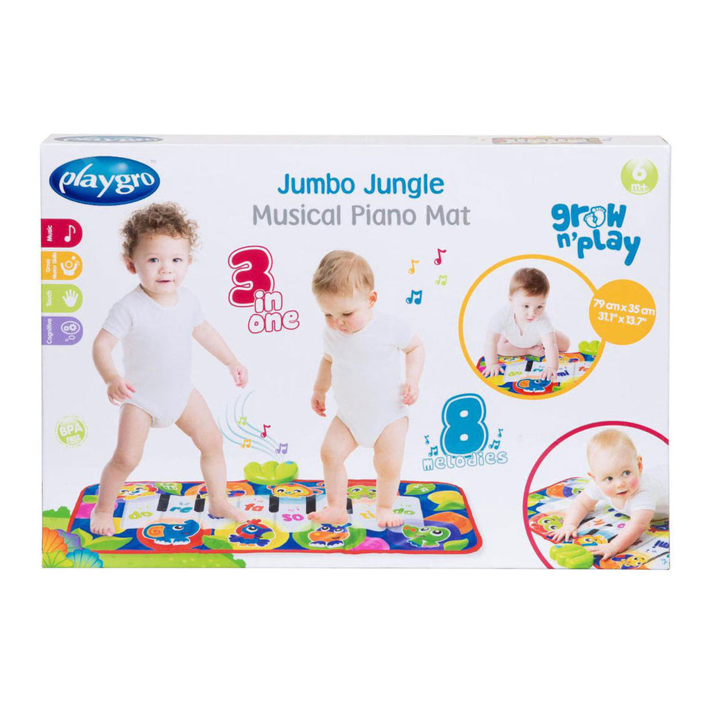 Playgro - gro muzikale piano mat - speelgoed baby - speelgoed 1 jaar - interactief babyspeelgoed - pianomat - dansmat jumbo - baby speelgoed muziekinstrument - interactief speelgoed baby - educatief speelgoed - kraam cadeau - speelgoed met geluid