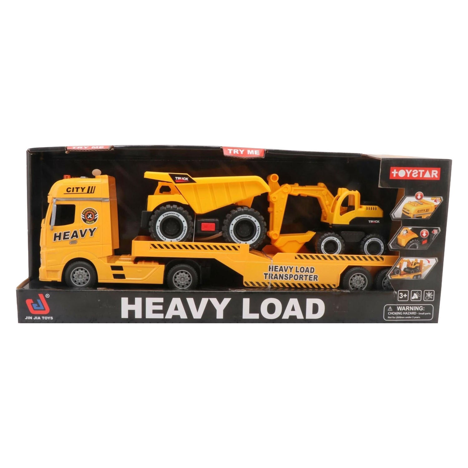 - Dieplader met Dump Truck en Graafmachine - 54cm