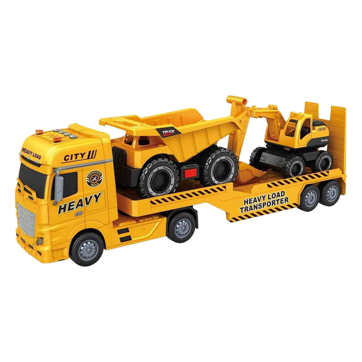 - Dieplader met Dump Truck en Graafmachine - 54cm