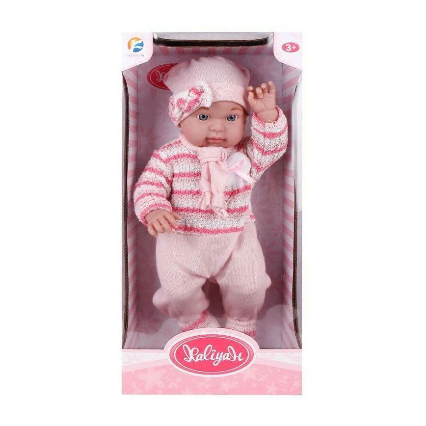 - Baby met Roze Outfit en Muts - 45cm