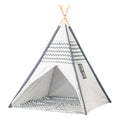 - Tipi met Houten Stokken en Vloerkleed - 120x120x150cm