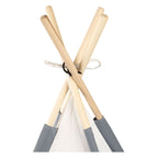 - Tipi met Houten Stokken en Vloerkleed - 120x120x150cm