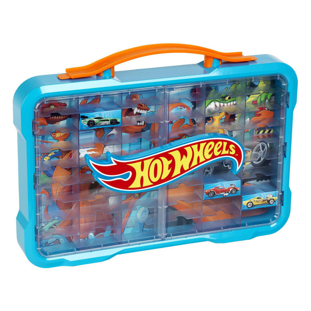 Klein Toys - Klein Toys hot wheels - verzamelkoffer - vitrine - geschikt voor 54 auto's - blauw oranje