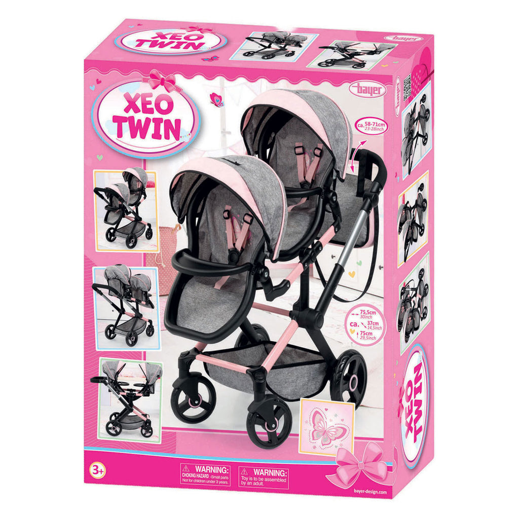 - Xeo Duo Tweelingpoppenwagen - 46 cm