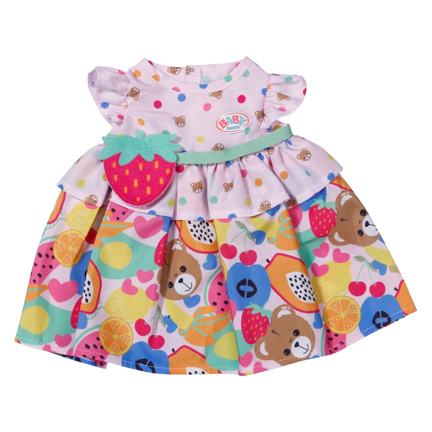 BABY Born - BABY Born fruitjurk met aardbeien handtas - 43cm