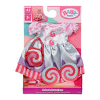 Baby born poppenoutfit kleurrijk snoepjurk 43cm poppenkleding.