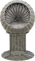Trixie kattenmand amalia rond polyrattan grijs
