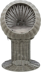 Trixie kattenmand amalia rond polyrattan grijs
