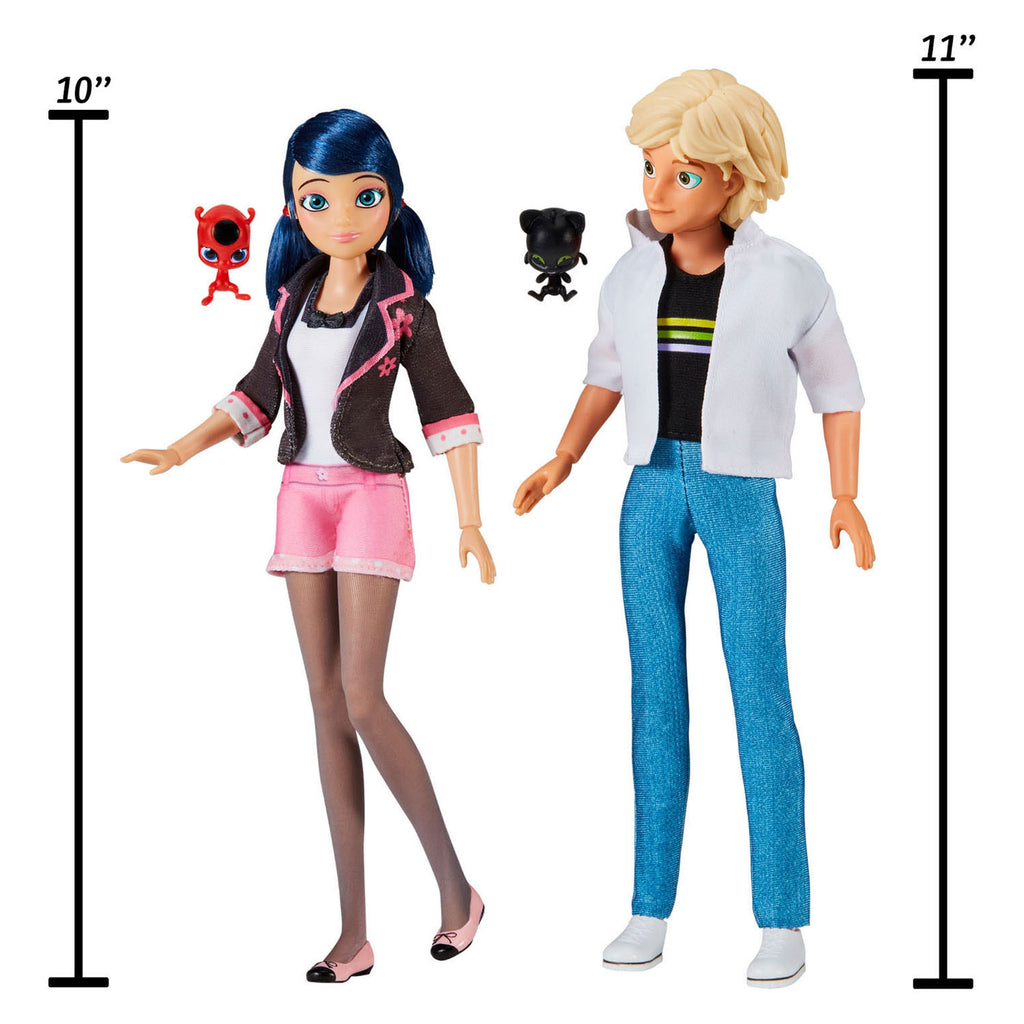Bandai - Bandai Miraculous marinette & adrien poppenset - 26 cm