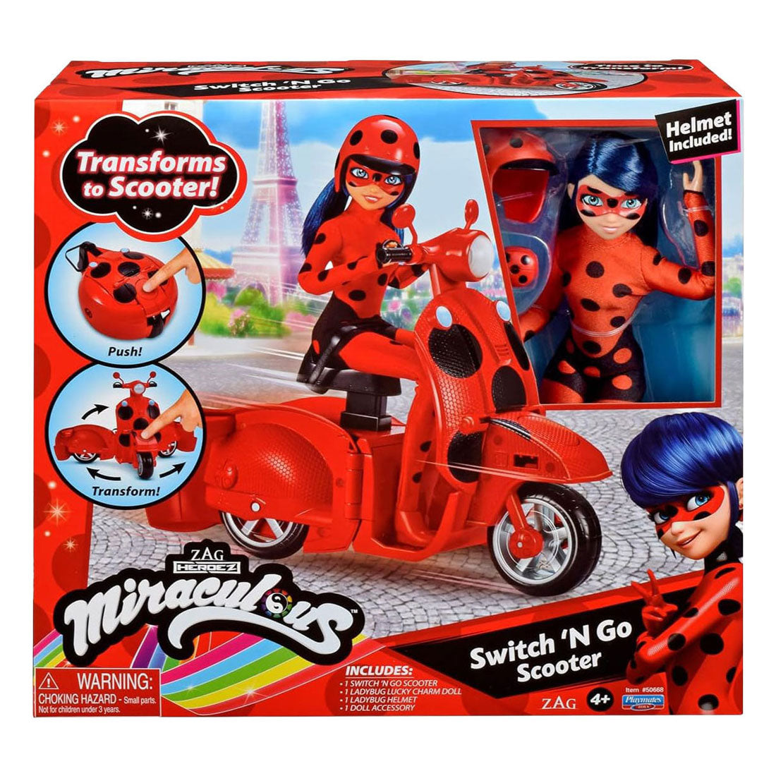 Bandai - Bandai Miraculous scooter met ladybug pop