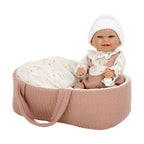 - Elegance Babyto Babypop Roze met Draagmand en Kussen - 33 cm