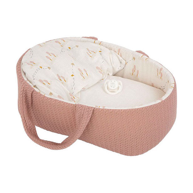 - Elegance Babyto Babypop Roze met Draagmand en Kussen - 33 cm